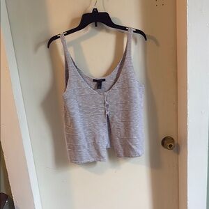 lavender Sleeveless Top- knitted . Button closure